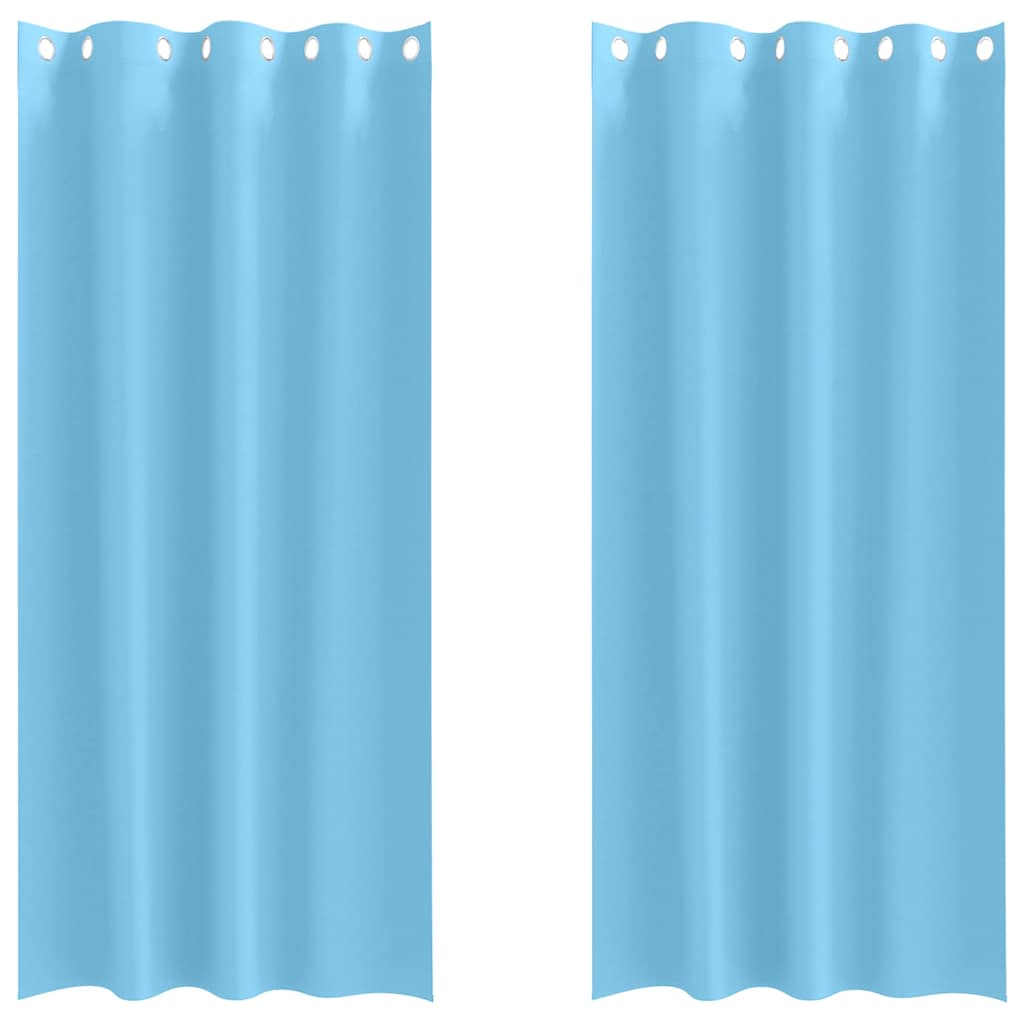 Zwart-out Gordijnen met Ringen 2 pcs Lichtblauw 260 x 140 cm is nu te koop bij PeponiXL, paradijselijk wonen!