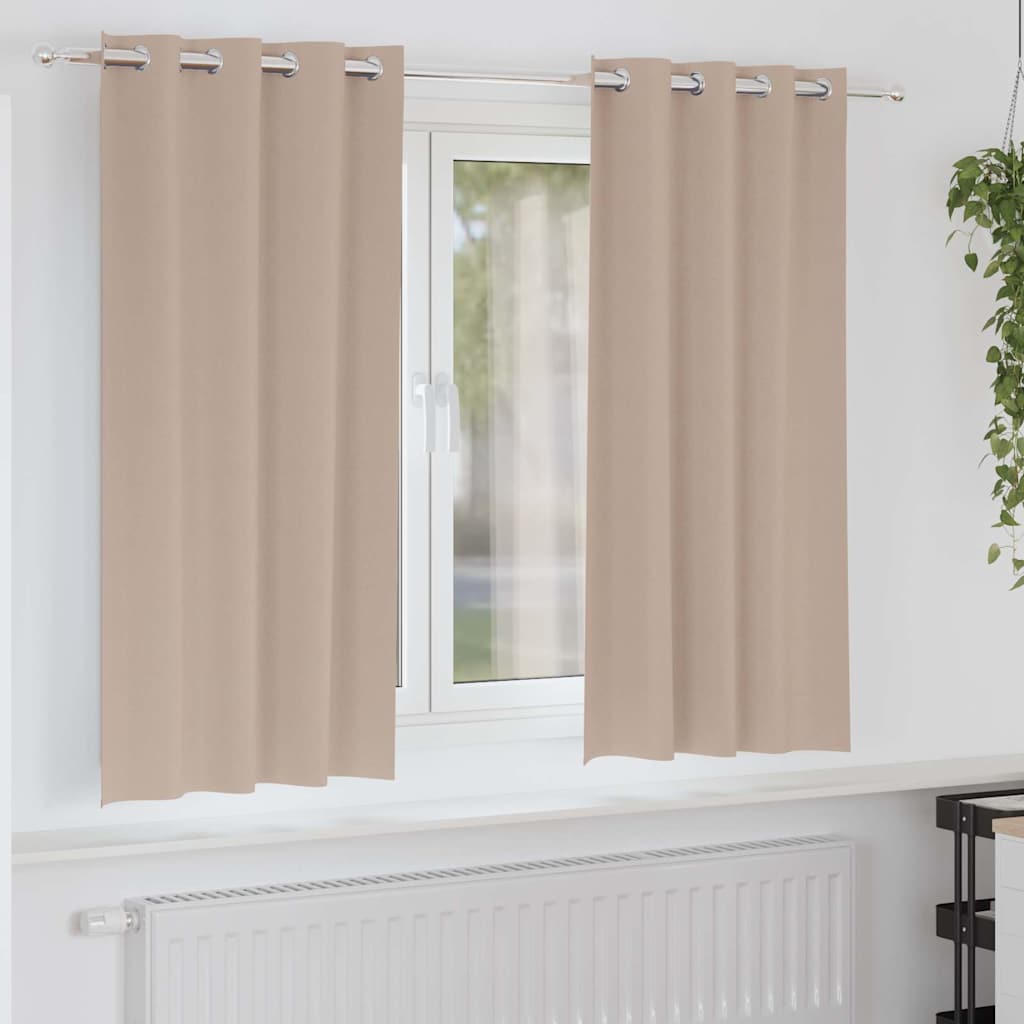 Zwart-out Gordijnen met Ringen 2 pcs Taupe 175 x 140 cm is nu te koop bij PeponiXL, paradijselijk wonen!