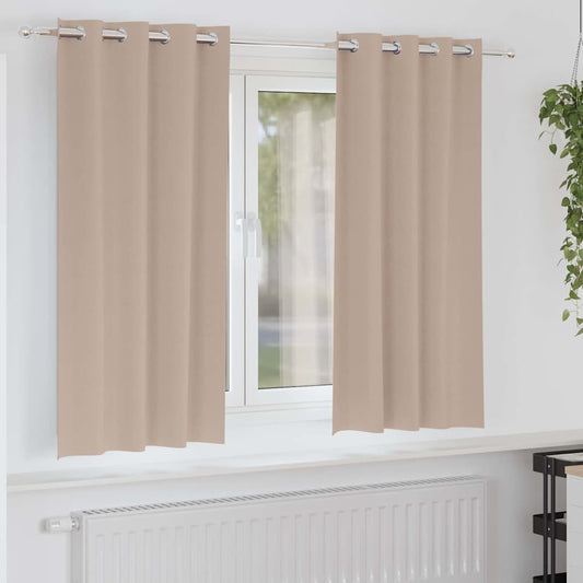 Zwart-out Gordijnen met Ringen 2 pcs Taupe 175 x 140 cm is nu te koop bij PeponiXL, paradijselijk wonen!