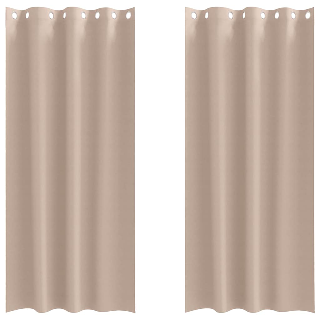 Zwart-out Gordijnen met Ringen 2 pcs Taupe 260 x 140 cm is nu te koop bij PeponiXL, paradijselijk wonen!