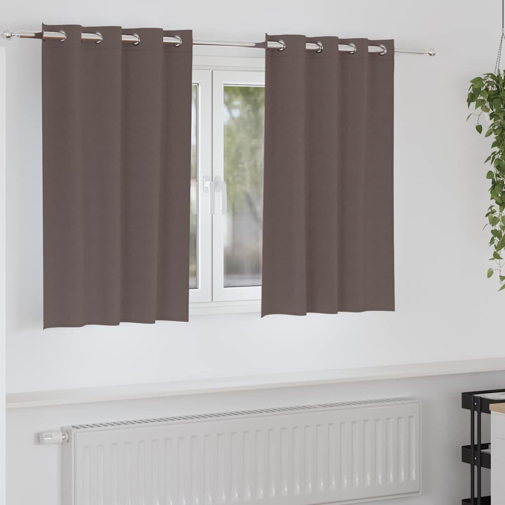 Zwart-out Gordijnen met Ringen 2 pcs Donkerbruin 140 x 140 cm is nu te koop bij PeponiXL, paradijselijk wonen!