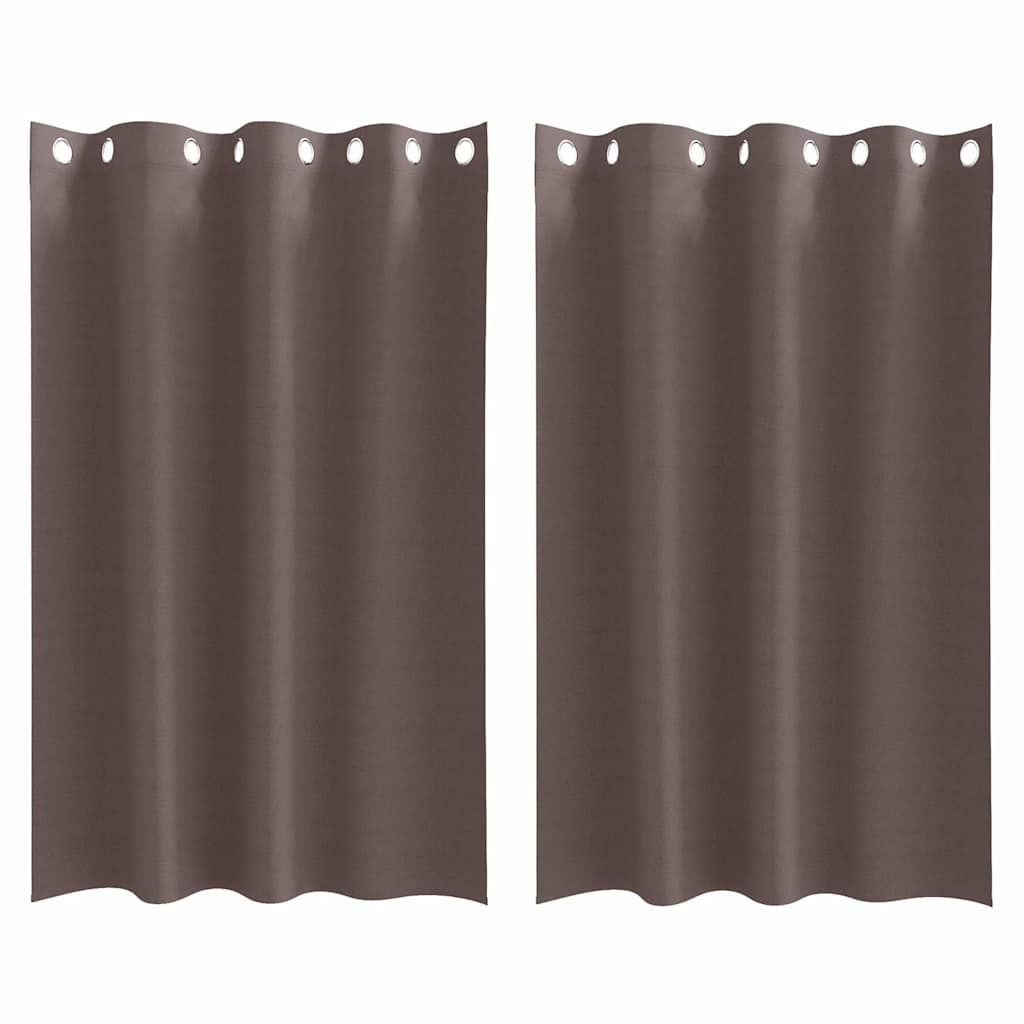 Zwart-out Gordijnen met Ringen 2 pcs Donkerbruin 175 x 140 cm is nu te koop bij PeponiXL, paradijselijk wonen!