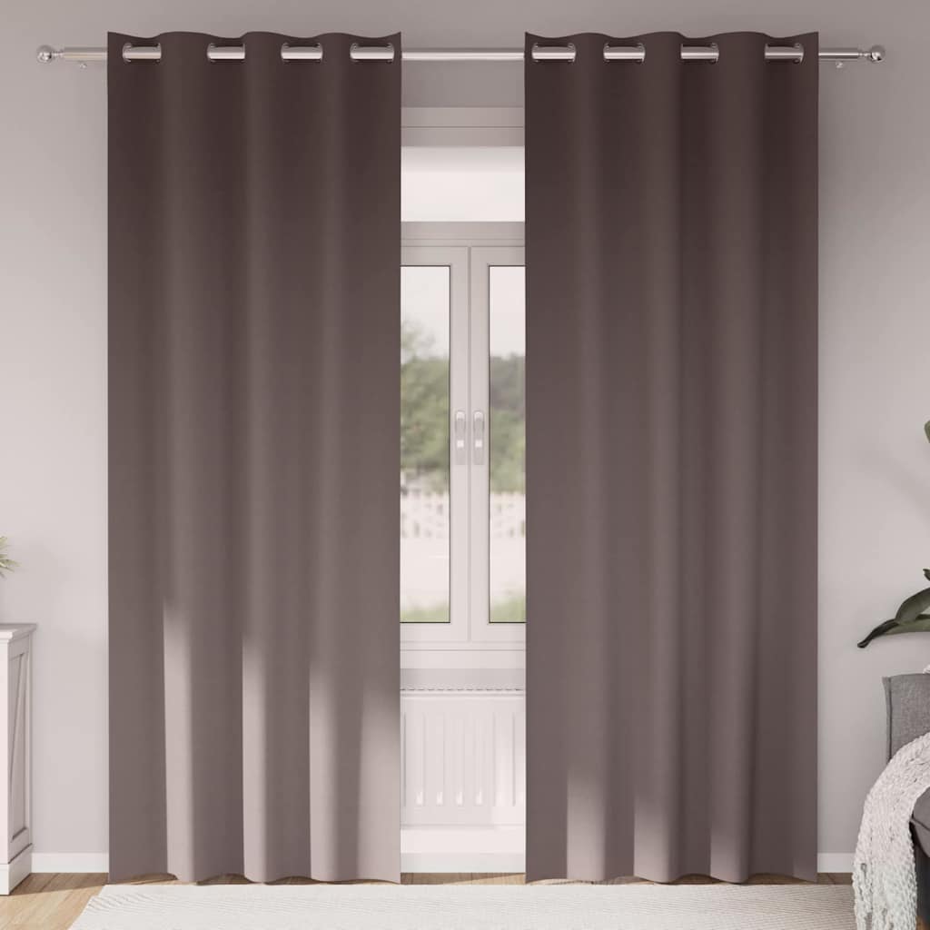 Zwart-out Gordijnen met Ringen 2 pcs Donkerbruin 225 x 140 cm is nu te koop bij PeponiXL, paradijselijk wonen!