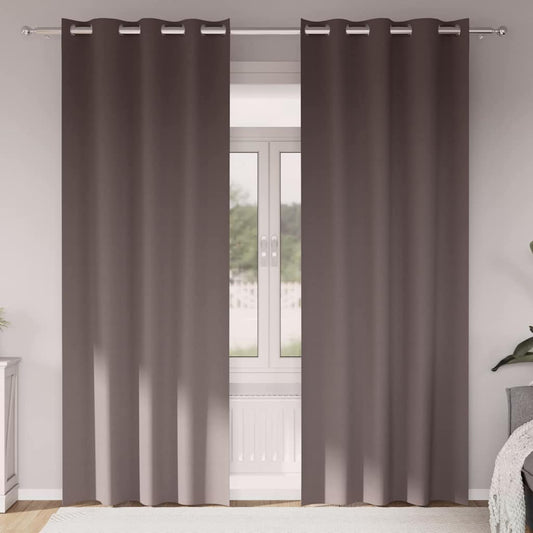 Zwart-out Gordijnen met Ringen 2 pcs Donkerbruin 260 x 140 cm is nu te koop bij PeponiXL, paradijselijk wonen!