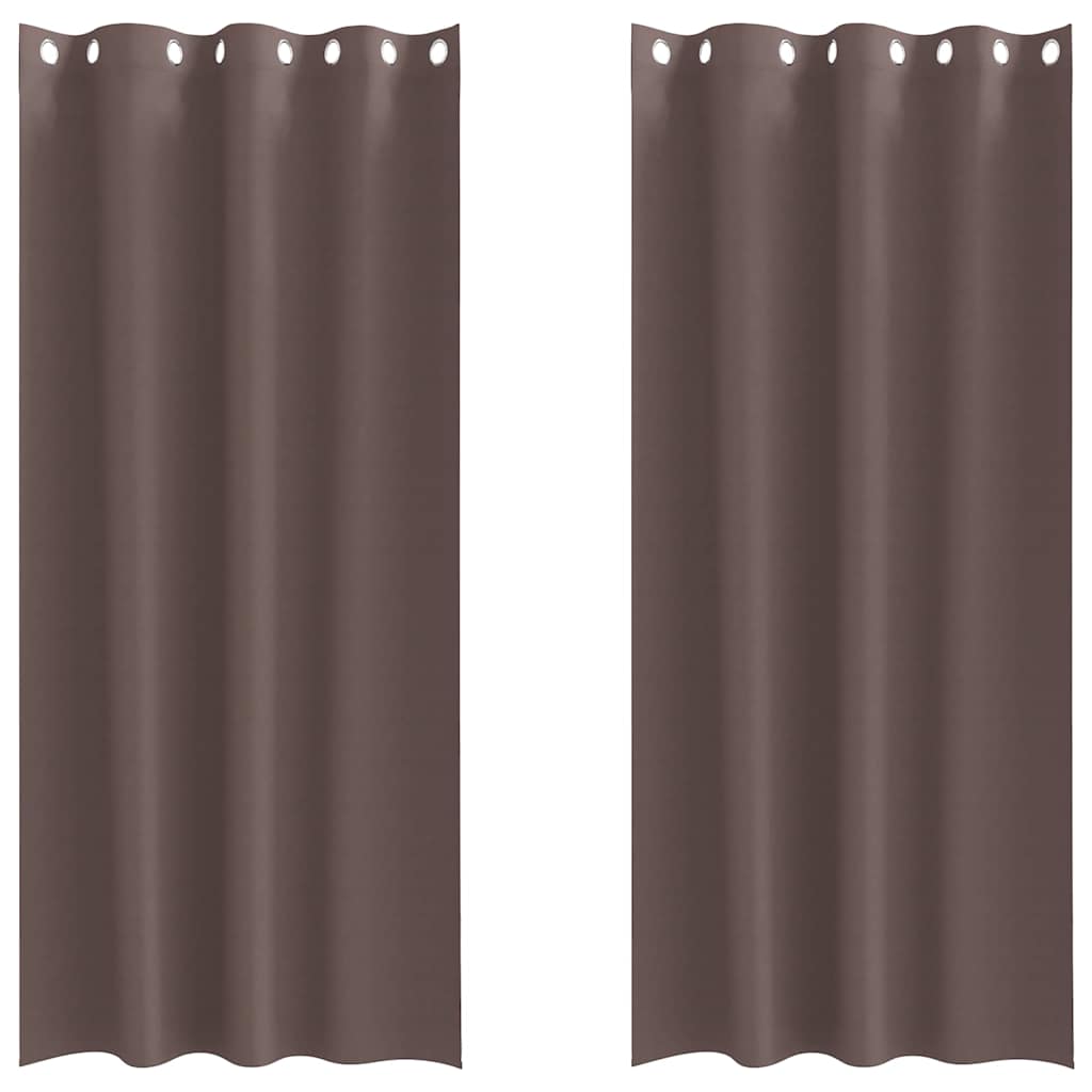 Zwart-out Gordijnen met Ringen 2 pcs Donkerbruin 260 x 140 cm is nu te koop bij PeponiXL, paradijselijk wonen!
