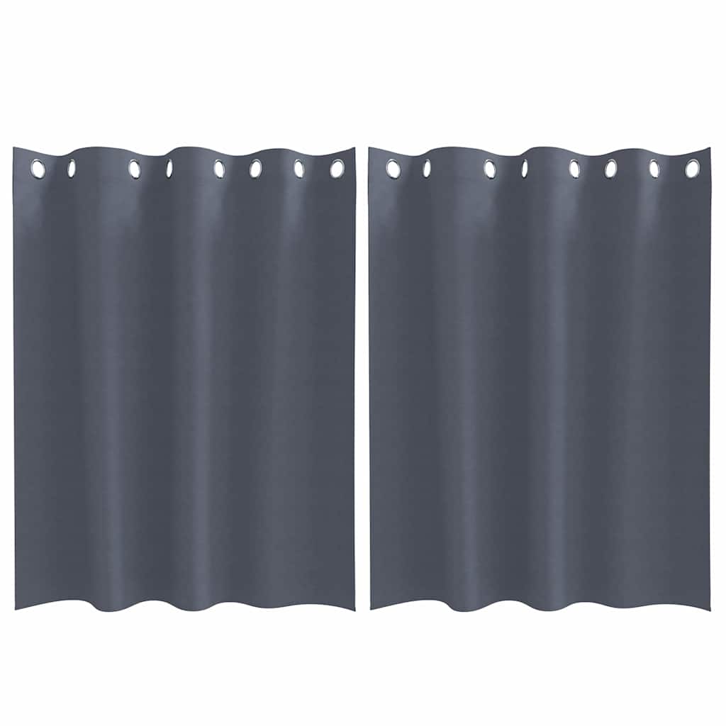 Zwart-out Gordijnen met Ringen 2 pcs Antraciet 140 x 140 cm is nu te koop bij PeponiXL, paradijselijk wonen!