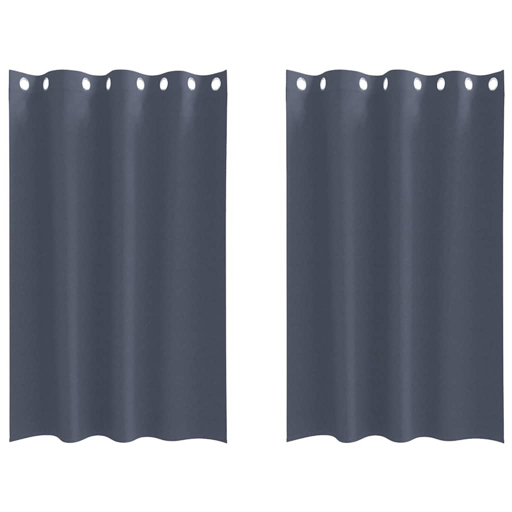 Zwart-out Gordijnen met Ringen 2 pcs Antraciet 175 x 140 cm is nu te koop bij PeponiXL, paradijselijk wonen!
