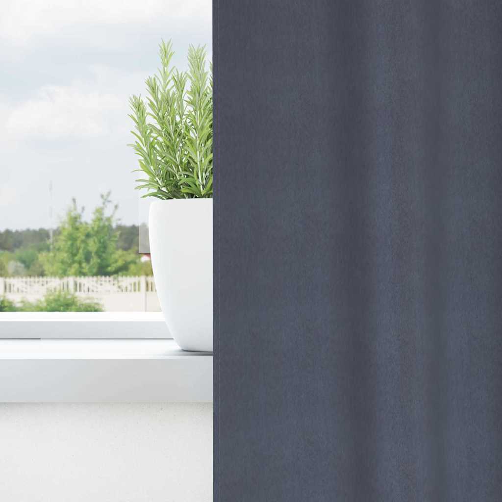 Zwart-out Gordijnen met Ringen 2 pcs Antraciet 245 x 140 cm is nu te koop bij PeponiXL, paradijselijk wonen!