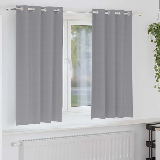 Zwart-out Gordijnen met Ringen 2 pcs Lichtgrijs 175 x 140 cm is nu te koop bij PeponiXL, paradijselijk wonen!