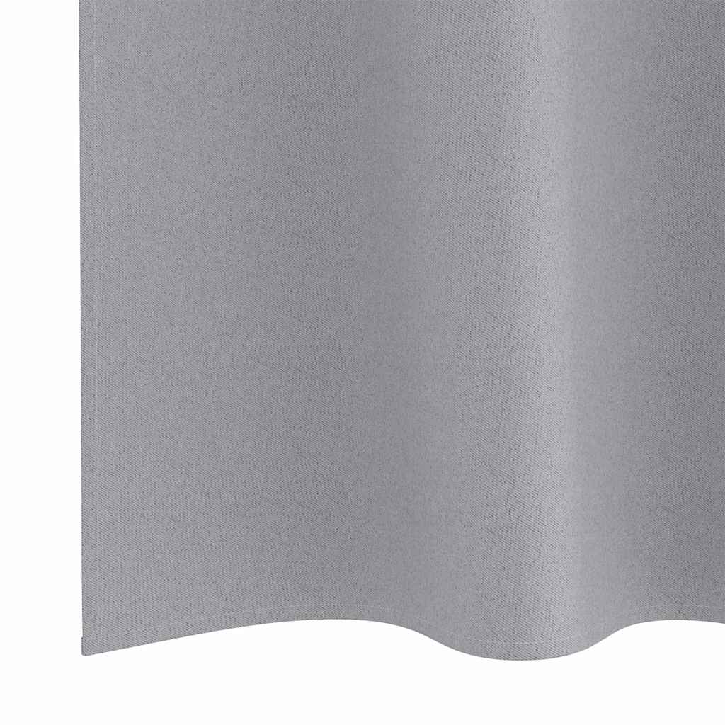 Zwart-out Gordijnen met Ringen 2 pcs Lichtgrijs 245 x 140 cm is nu te koop bij PeponiXL, paradijselijk wonen!