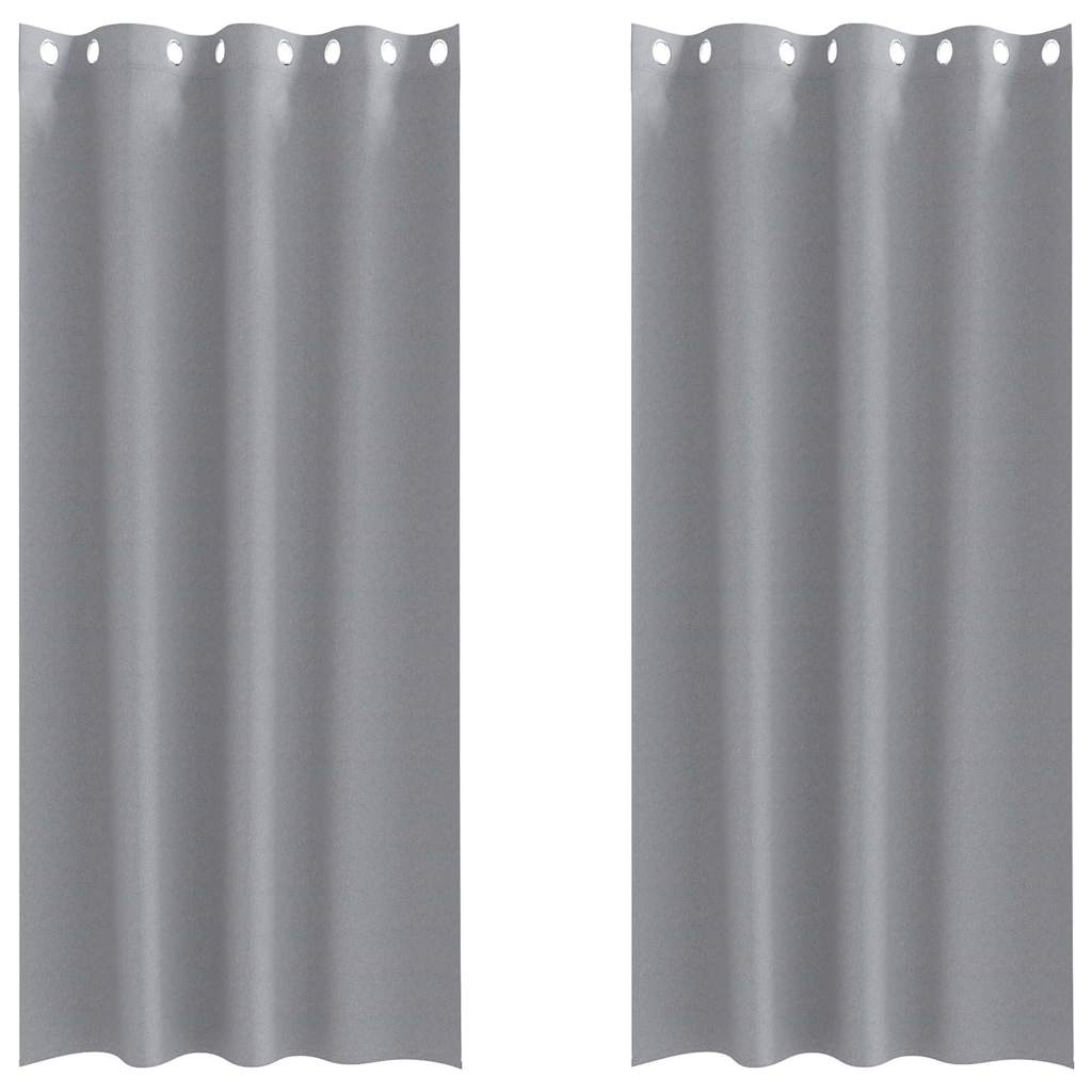 Zwart-out Gordijnen met Ringen 2 pcs Lichtgrijs 245 x 140 cm is nu te koop bij PeponiXL, paradijselijk wonen!
