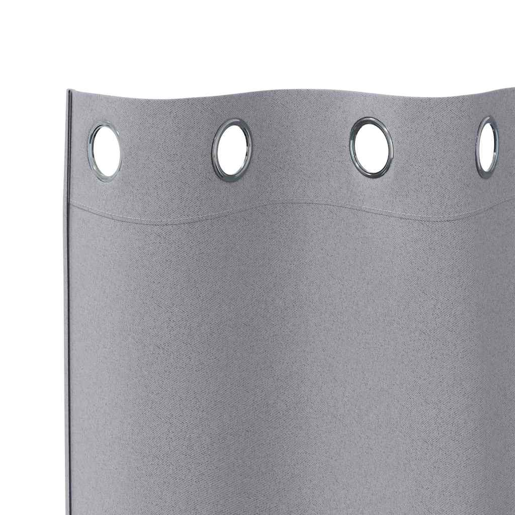 Zwart-out Gordijnen met Ringen 2 pcs Lichtgrijs 260 x 140 cm is nu te koop bij PeponiXL, paradijselijk wonen!