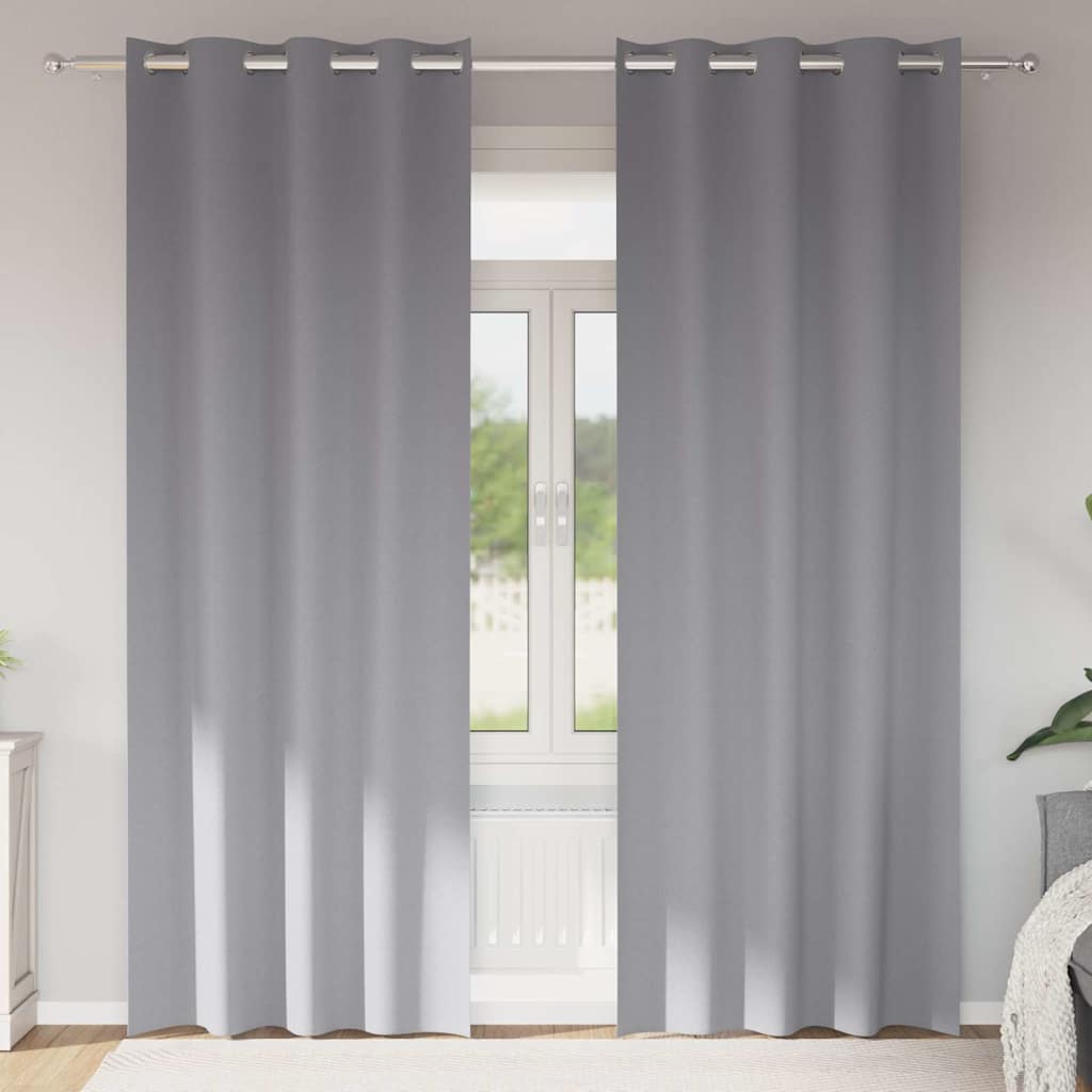 Zwart-out Gordijnen met Ringen 2 pcs Lichtgrijs 260 x 140 cm is nu te koop bij PeponiXL, paradijselijk wonen!