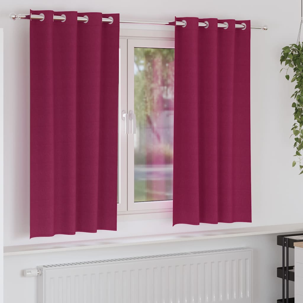 Zwart-out Gordijnen met Ringen 2 pcs Wijnrood 175 x 140 cm is nu te koop bij PeponiXL, paradijselijk wonen!