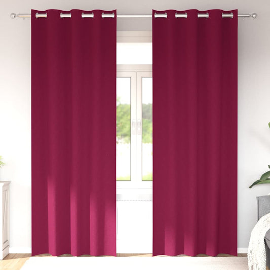 Zwart-out Gordijnen met Ringen 2 pcs Wijnrood 225 x 140 cm is nu te koop bij PeponiXL, paradijselijk wonen!
