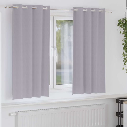 Zwart-out Gordijnen met Ringen 2 pcs Metaalgrijs 175 x 140 cm is nu te koop bij PeponiXL, paradijselijk wonen!