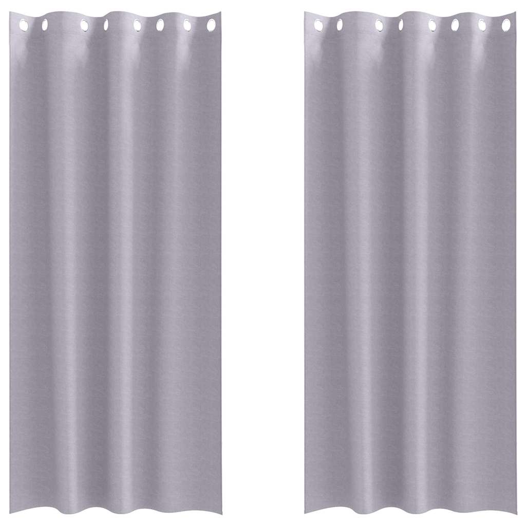 Zwart-out Gordijnen met Ringen 2 pcs Metaalgrijs 260 x 140 cm is nu te koop bij PeponiXL, paradijselijk wonen!