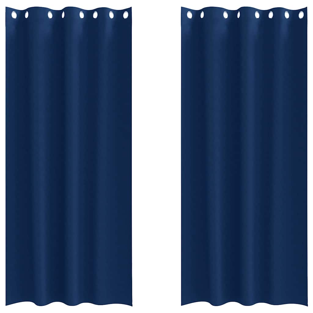 Zwart-out Gordijnen met Ringen 2 pcs Donkerblauw 260 x 140 cm is nu te koop bij PeponiXL, paradijselijk wonen!