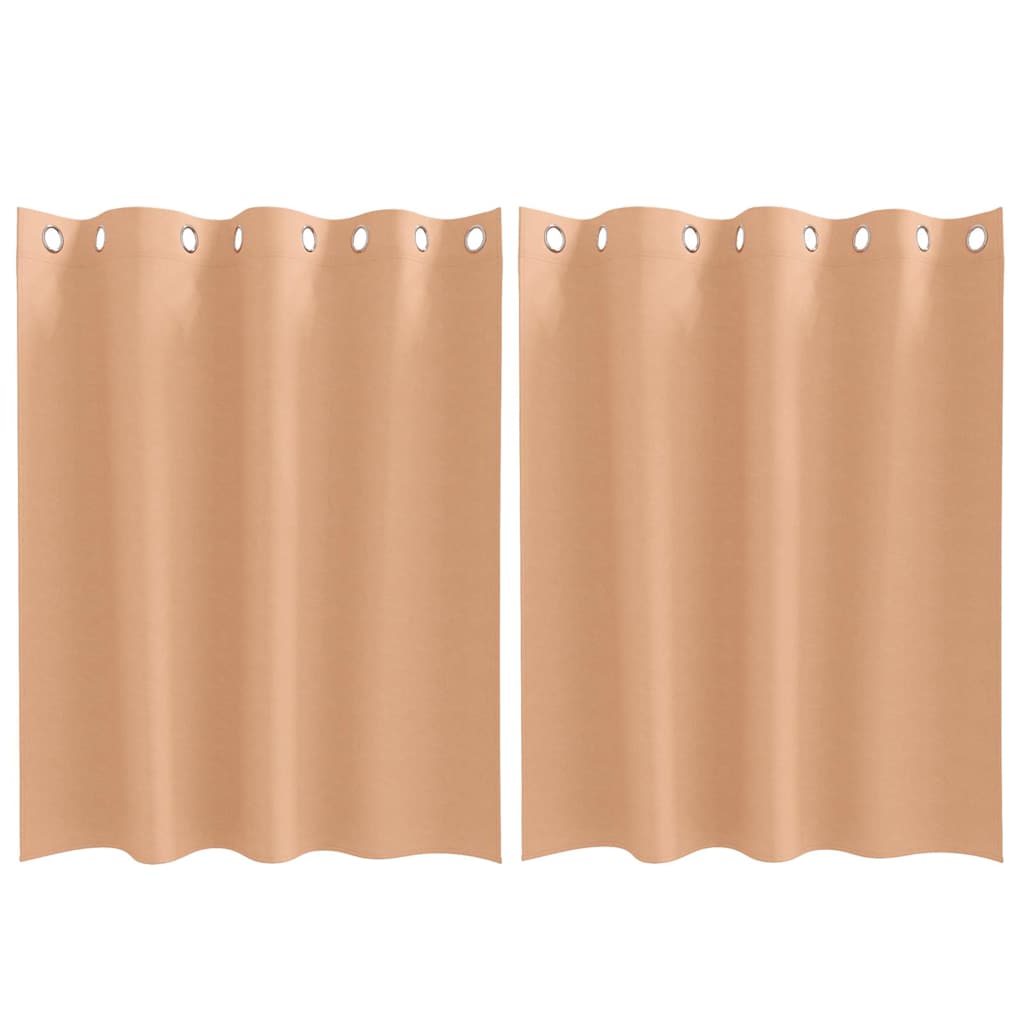 Zwart-out Gordijnen met Ringen 2 pcs Licht Bruin 140 x 140 cm is nu te koop bij PeponiXL, paradijselijk wonen!