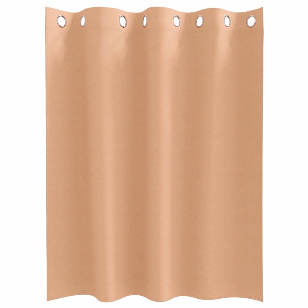Zwart-out Gordijnen met Ringen 2 pcs Licht Bruin 140 x 140 cm is nu te koop bij PeponiXL, paradijselijk wonen!