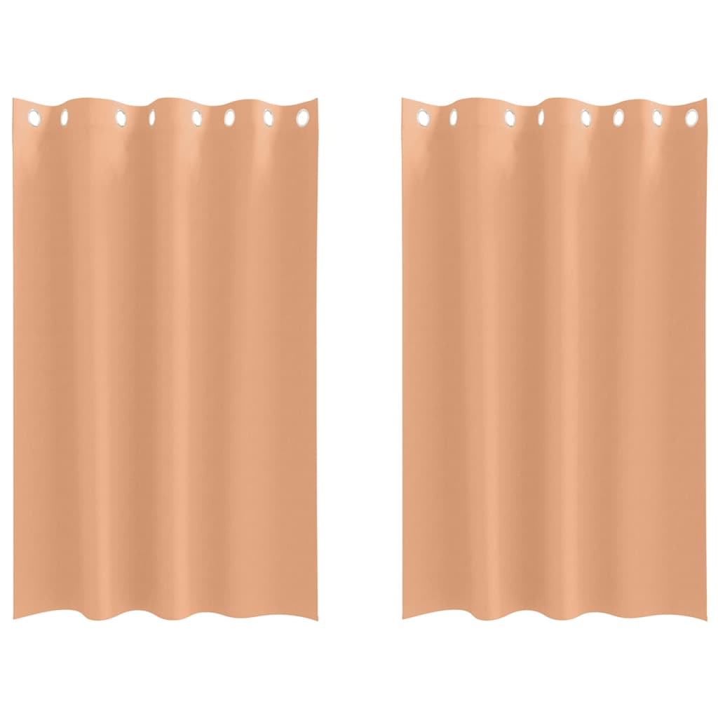 Zwart-out Gordijnen met Ringen 2 pcs Licht Bruin 175 x 140 cm is nu te koop bij PeponiXL, paradijselijk wonen!