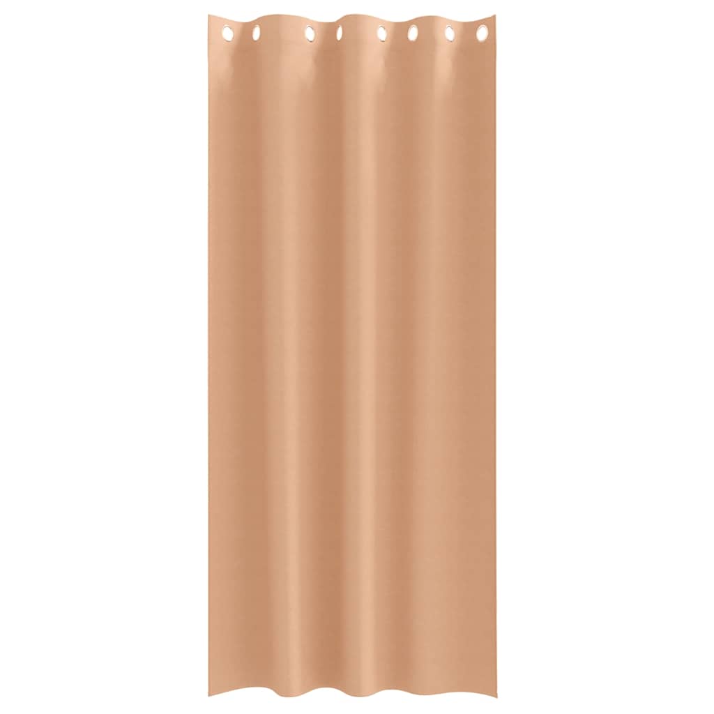 Zwart-out Gordijnen met Ringen 2 pcs Licht Bruin 245 x 140 cm is nu te koop bij PeponiXL, paradijselijk wonen!