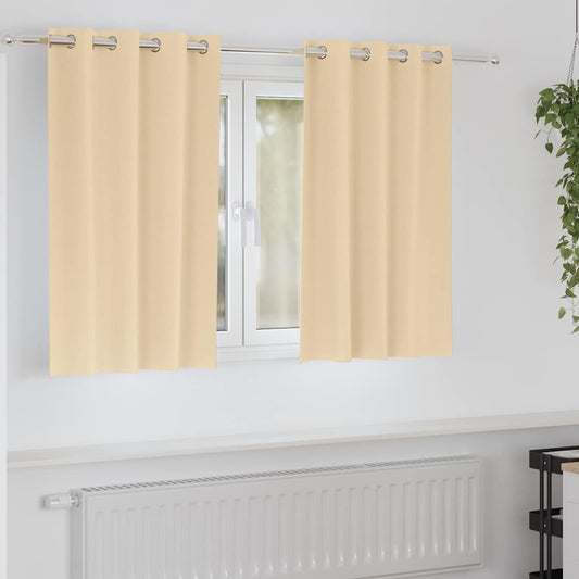 Zwart-out Gordijnen met Ringen 2 pcs Crème 140 x 140 cm is nu te koop bij PeponiXL, paradijselijk wonen!