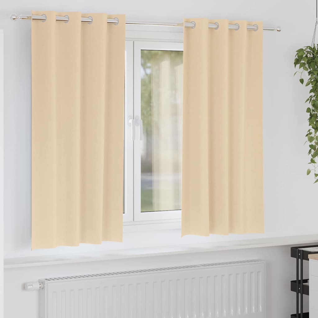 Zwart-out Gordijnen met Ringen 2 pcs Crème 175 x 140 cm is nu te koop bij PeponiXL, paradijselijk wonen!