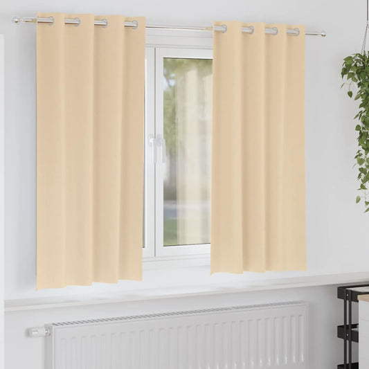 Zwart-out Gordijnen met Ringen 2 pcs Crème 175 x 140 cm is nu te koop bij PeponiXL, paradijselijk wonen!