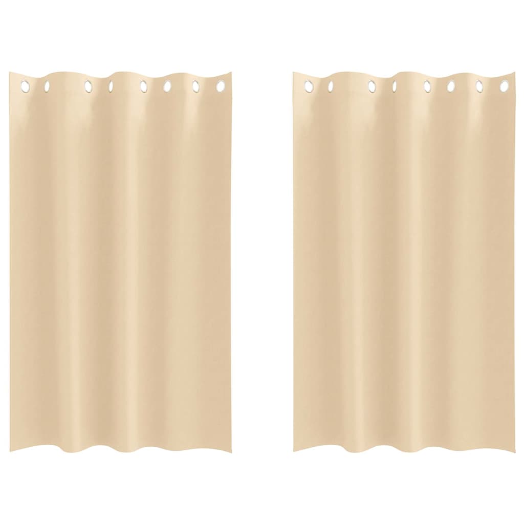 Zwart-out Gordijnen met Ringen 2 pcs Crème 175 x 140 cm is nu te koop bij PeponiXL, paradijselijk wonen!