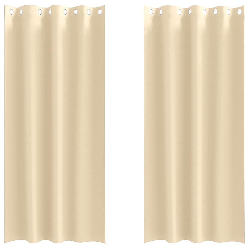 Zwart-out Gordijnen met Ringen 2 pcs Crème 225 x 140 cm is nu te koop bij PeponiXL, paradijselijk wonen!
