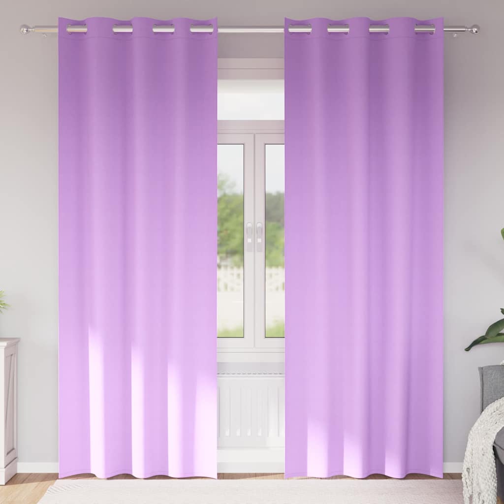 Zwart-out Gordijnen met Ringen 2 pcs Paars 245 x 140 cm is nu te koop bij PeponiXL, paradijselijk wonen!