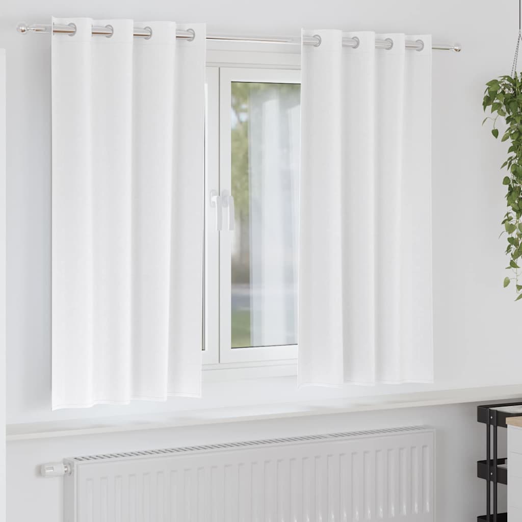 Zwart-out Gordijnen met Ringen 2 pcs Puur Wit 175 x 140 cm is nu te koop bij PeponiXL, paradijselijk wonen!