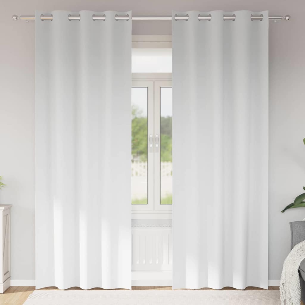 Zwart-out Gordijnen met Ringen 2 pcs Puur Wit 225 x 140 cm is nu te koop bij PeponiXL, paradijselijk wonen!