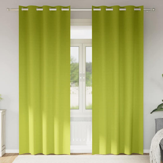 Zwart-out Gordijnen met Ringen 2 pcs Groen 245 x 140 cm is nu te koop bij PeponiXL, paradijselijk wonen!