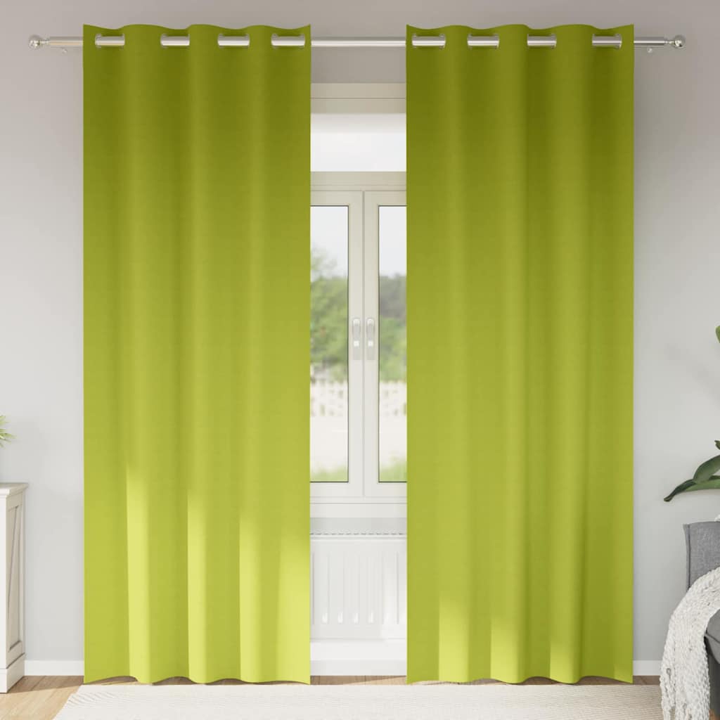 Zwart-out Gordijnen met Ringen 2 pcs Groen 260 x 140 cm is nu te koop bij PeponiXL, paradijselijk wonen!