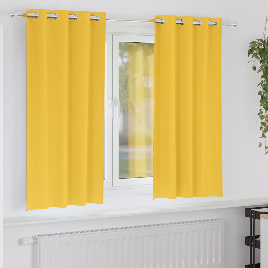 Zwart-out Gordijnen met Ringen 2 pcs Mosterdgeel 175 x 140 cm is nu te koop bij PeponiXL, paradijselijk wonen!