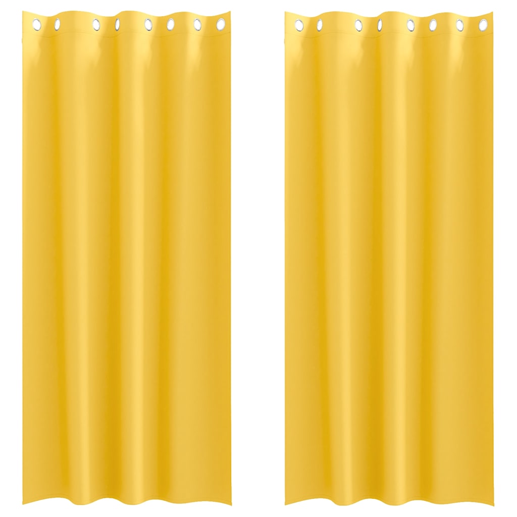 Zwart-out Gordijnen met Ringen 2 pcs Mosterdgeel 260 x 140 cm is nu te koop bij PeponiXL, paradijselijk wonen!