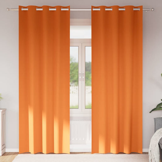 Zwart-out Gordijnen met Ringen 2 pcs Feloranje 225 x 140 cm is nu te koop bij PeponiXL, paradijselijk wonen!