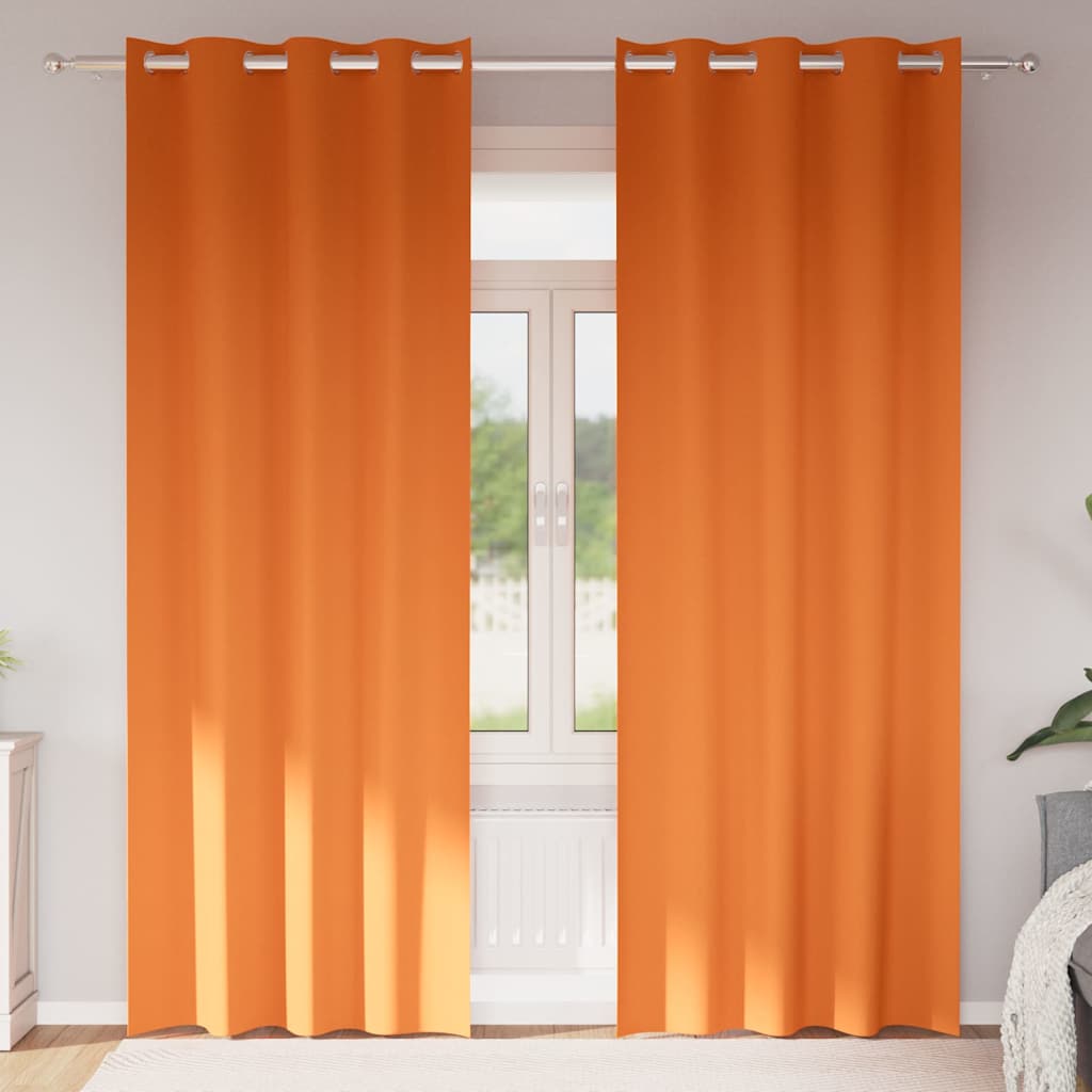 Zwart-out Gordijnen met Ringen 2 pcs Feloranje 260 x 140 cm is nu te koop bij PeponiXL, paradijselijk wonen!