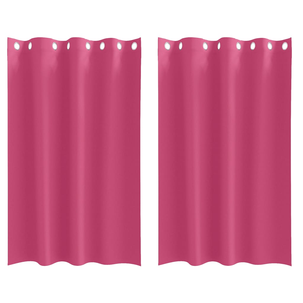 Zwart-out Gordijnen met Ringen 2 pcs Felroze 175 x 140 cm is nu te koop bij PeponiXL, paradijselijk wonen!