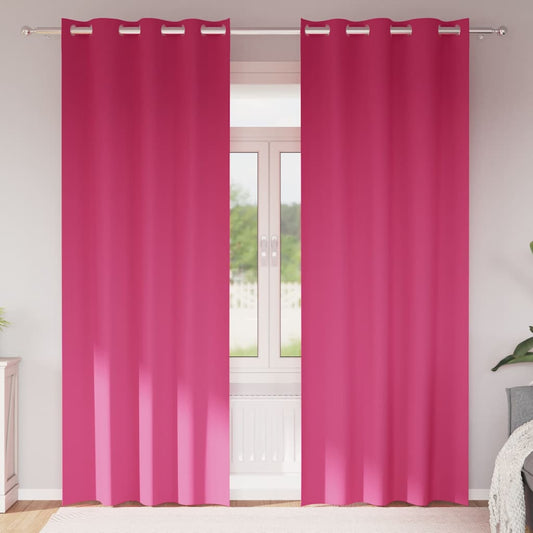 Zwart-out Gordijnen met Ringen 2 pcs Felroze 245 x 140 cm is nu te koop bij PeponiXL, paradijselijk wonen!