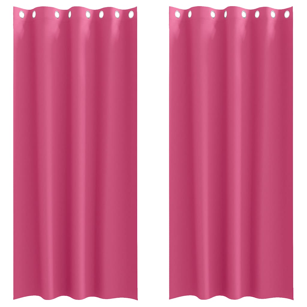 Zwart-out Gordijnen met Ringen 2 pcs Felroze 260 x 140 cm is nu te koop bij PeponiXL, paradijselijk wonen!