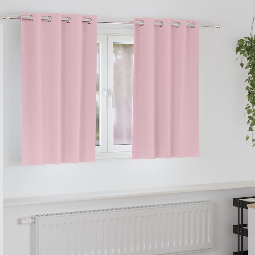 Zwart-out Gordijnen met Ringen 2 pcs Babyroze 140 x 140 cm is nu te koop bij PeponiXL, paradijselijk wonen!