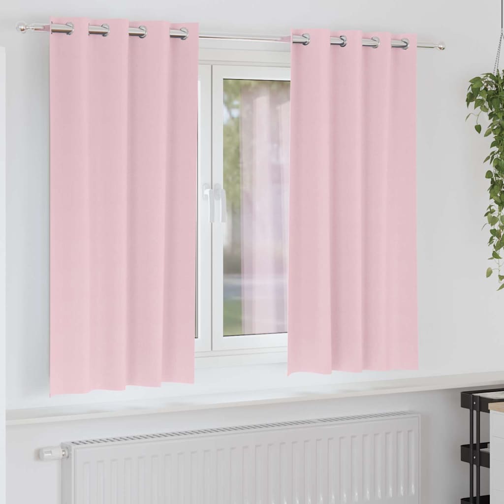 Zwart-out Gordijnen met Ringen 2 pcs Babyroze 175 x 140 cm is nu te koop bij PeponiXL, paradijselijk wonen!