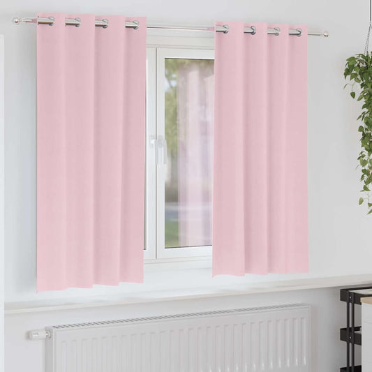 Zwart-out Gordijnen met Ringen 2 pcs Babyroze 175 x 140 cm is nu te koop bij PeponiXL, paradijselijk wonen!