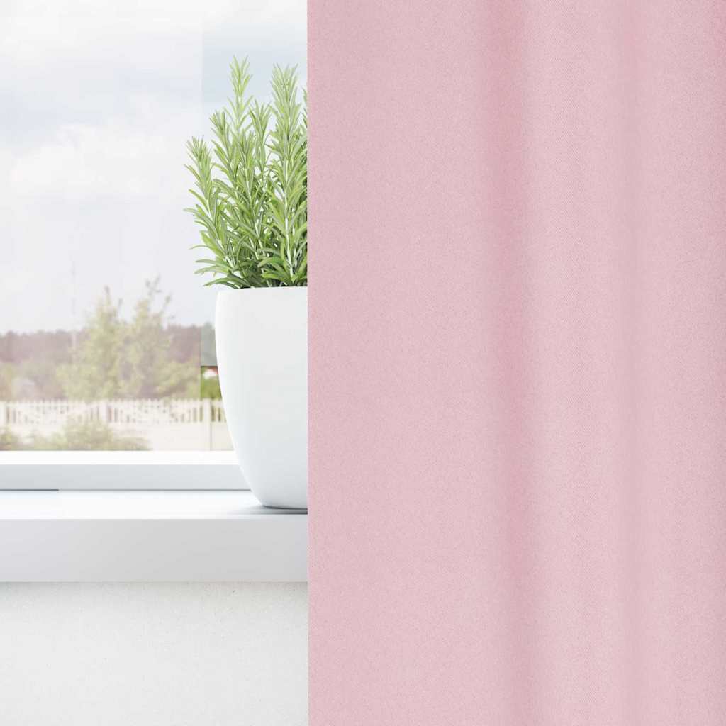 Zwart-out Gordijnen met Ringen 2 pcs Babyroze 245 x 140 cm is nu te koop bij PeponiXL, paradijselijk wonen!