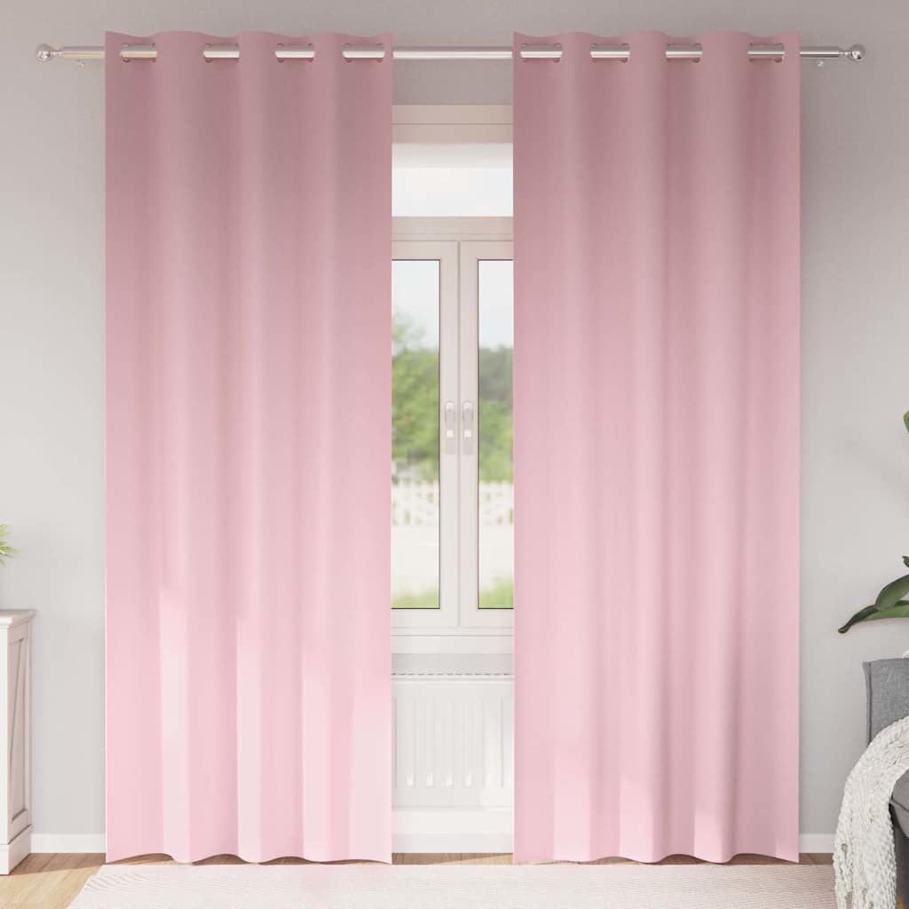 Zwart-out Gordijnen met Ringen 2 pcs Babyroze 245 x 140 cm is nu te koop bij PeponiXL, paradijselijk wonen!
