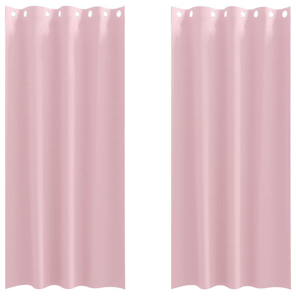 Zwart-out Gordijnen met Ringen 2 pcs Babyroze 260 x 140 cm is nu te koop bij PeponiXL, paradijselijk wonen!
