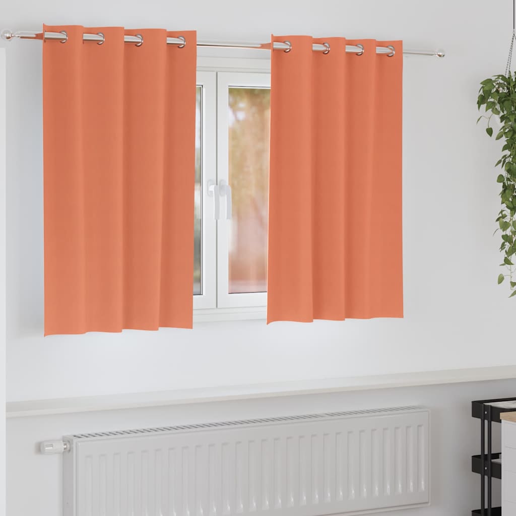 Zwart-out Gordijnen met Ringen 2 pcs Terracotta 140 x 140 cm is nu te koop bij PeponiXL, paradijselijk wonen!